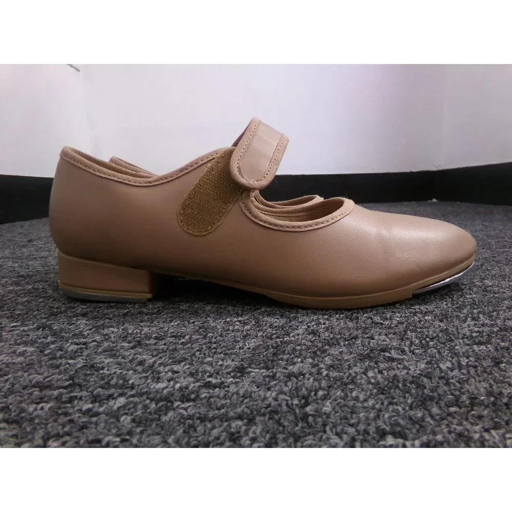 Pre-Owned Dance Tap Shoes Adult 5.5W Tan So Danca TA38 Mary Jane Leather Loop S